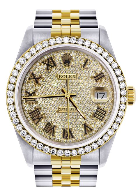 rolex gold and silver with diamonds|Rolex full diamond watch price.